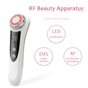 2025 Wholesale Electric Facial Cleansing EMS Micro-Current Face Lifting Massage Device LED Multi-Light Heat Compress RF Massager