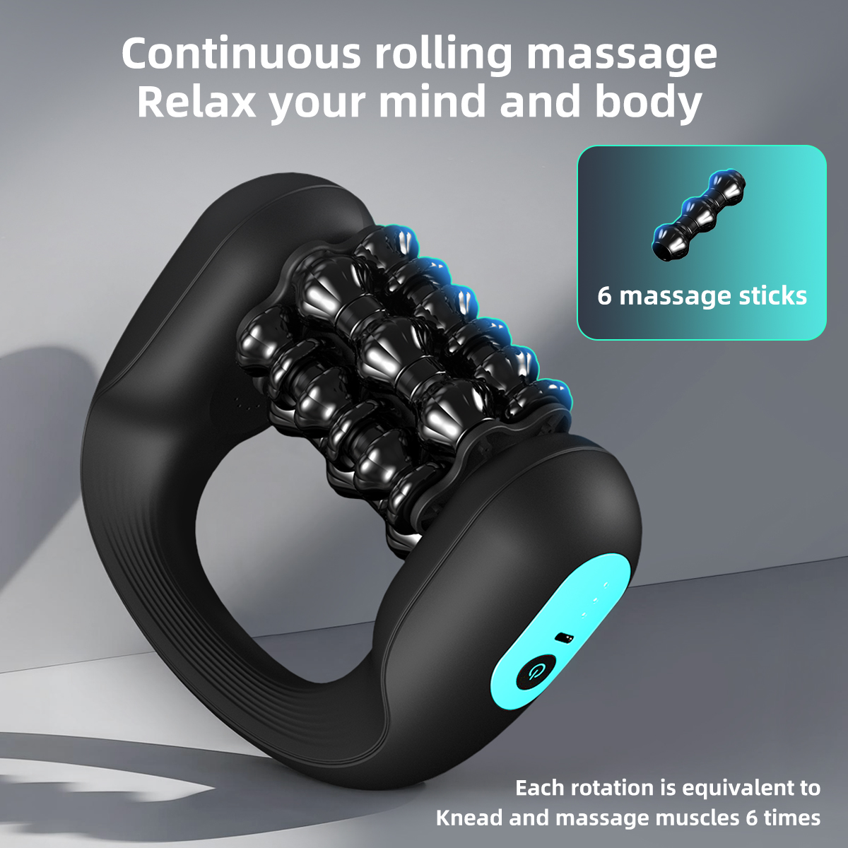Portable Grip Handle Roller Massager 3 Gears Speed Mini Rolling Percussion Massager For Full-body Muscle Relaxation And Recovery