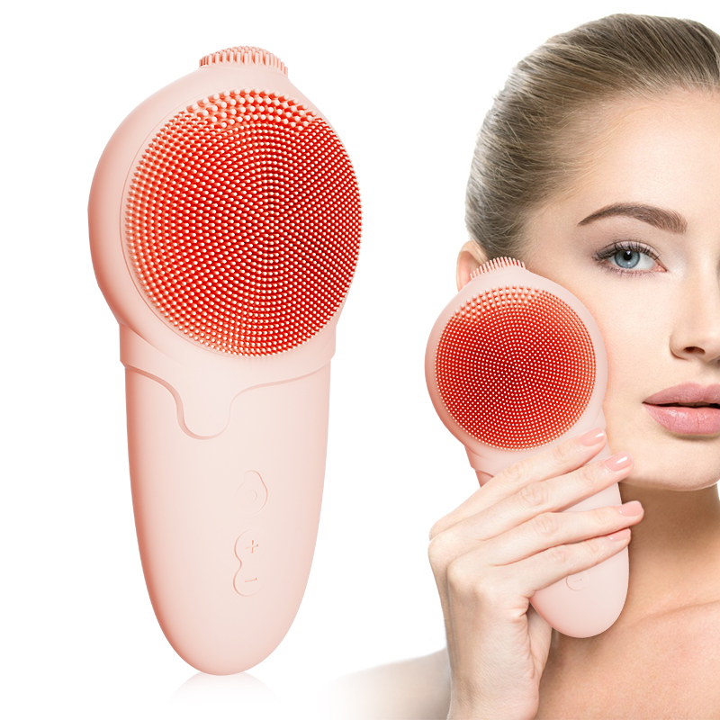 2025 New Arrival Handheld Facial Massager Waterproof Soft Silicone Face Washing Brush Electric Cleansing Device Pore Cleaner