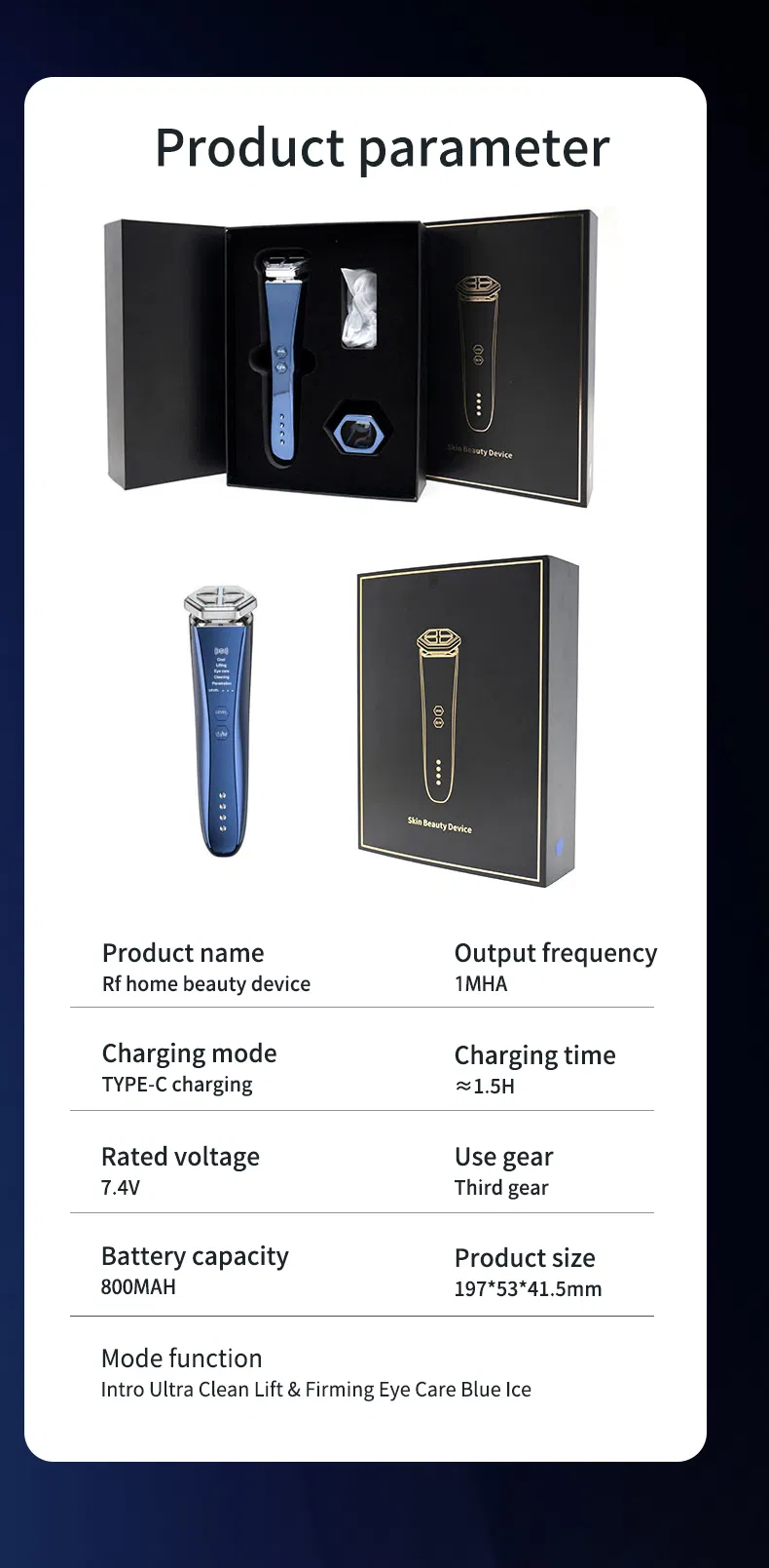 Professional Home Use Beauty Equipment RF Microcurrent Multifunctional Facial Skin Care Device