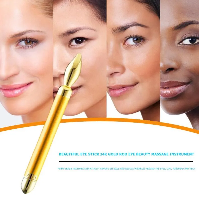 Vibration Golden Beauty Bar Pulse Firming Facial Roller Massager