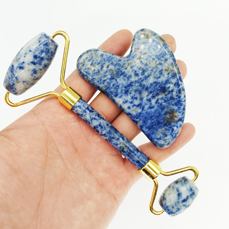 Selling Manufacturer Custom logo Jade Roller 100% Natural Beauty Massage for Face Facial Jade Stone Double Rose Quartz Jade