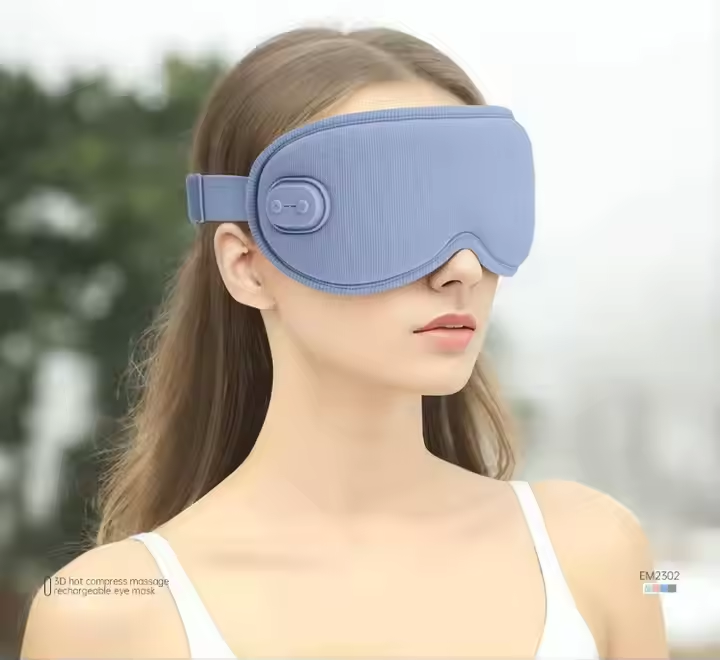 Hot Selling 3D Cordless Home Travel Heated Eye Mask Rechargeable Warm Compress Heated Massage Sleep Eye Mask