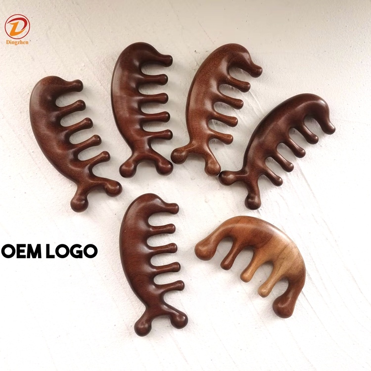 OEM LOGO Natural Wooden Nose Guasha Massage Tool Eyes Facial Manual Massager Tool Hand Held Massage Tool