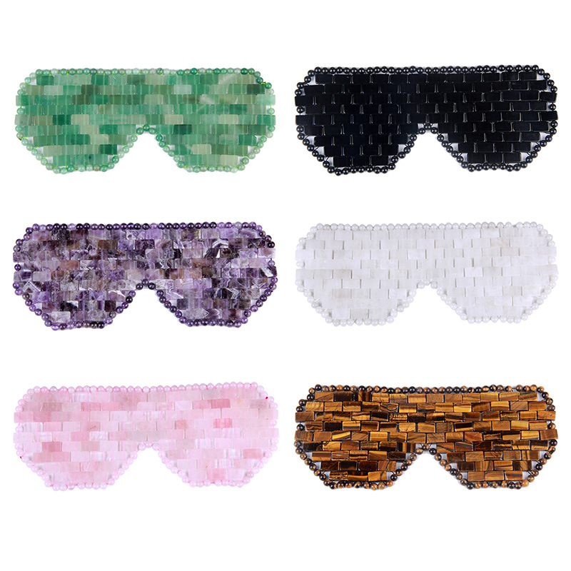 Rose Quartz Eye Mask Skincare Massager Wholesale Natural Stone Crystal Facial Sleeping Anti Aging Jade Eye Mask Jade Face Mask