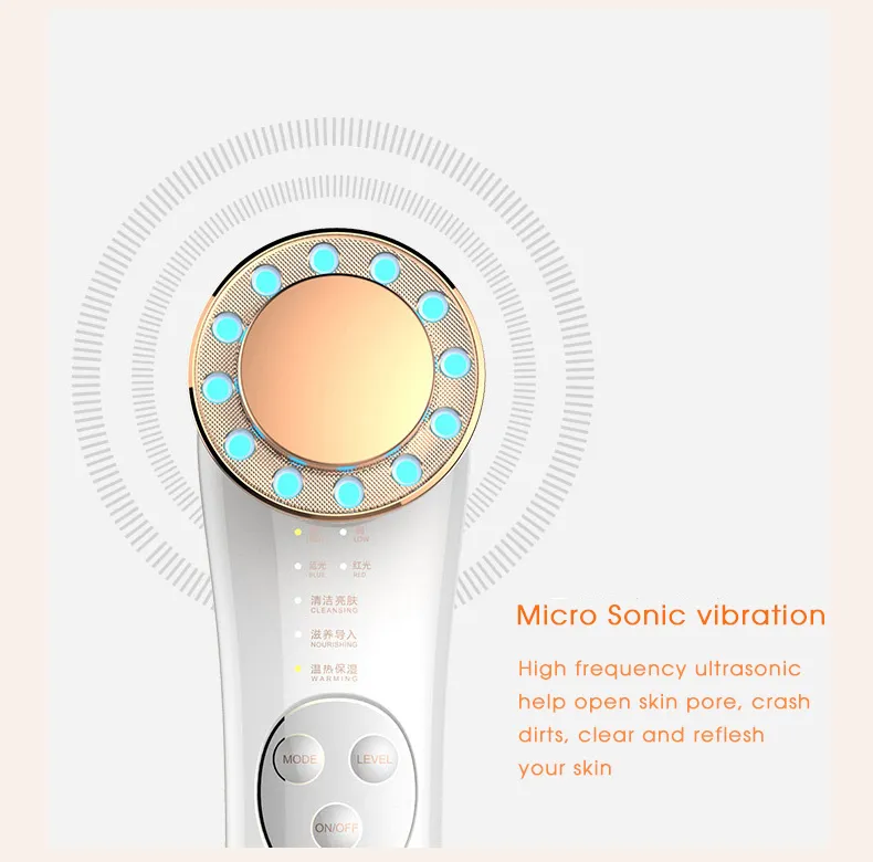 RF Photon Therapy Multifunctional Anti Aging Wrinkle Remover Massage Electric Beauty Instrument Face Facial Ultrasonic Massager