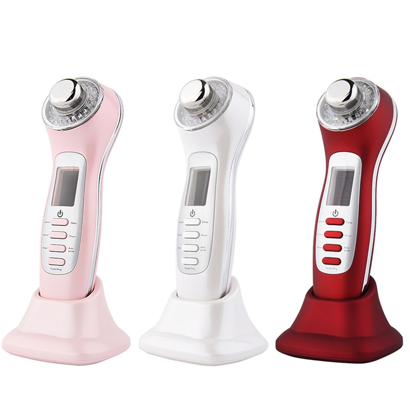 Face Massage Machine EMS RF LED Face Lifting Anti Wrinkle Electric Ultrasonic Vibrating Facial Massager