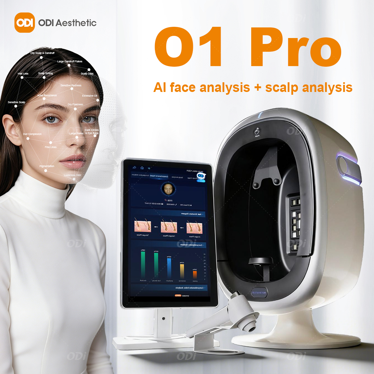 2026 Trend 2 in 1 Skin and Hair Analysis Health Management for Beauty Spa New Ai Skin Analysis Machine