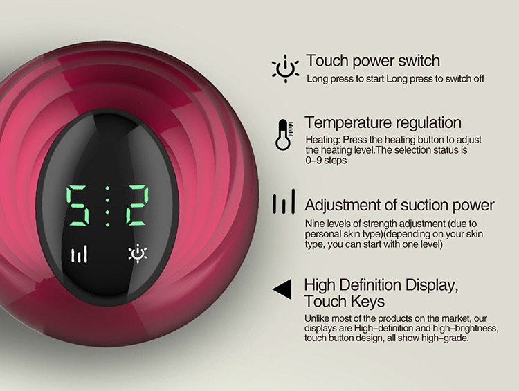 OEM ODM Negative Pressure Cupping Massager Touch Control Heating Function For Personal Daily Skin Friendly Body Care