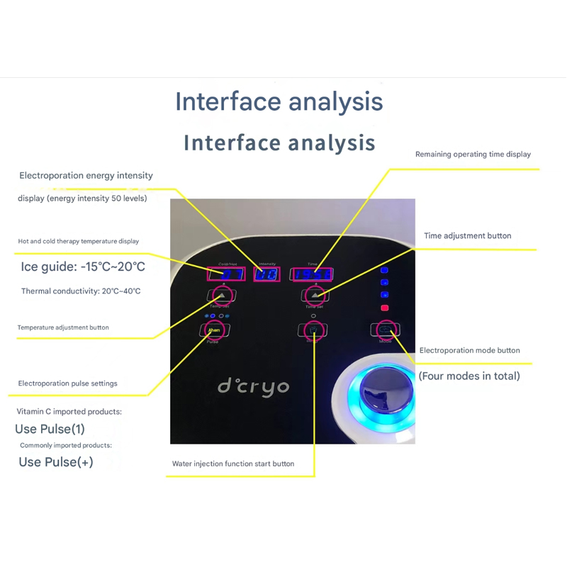 New Upgrade Dcryo Ice Cooling Face Lifting System Hot and Cold -15-40 ℃ Therapy Skin Rejuvenation Facial Massager for Salon