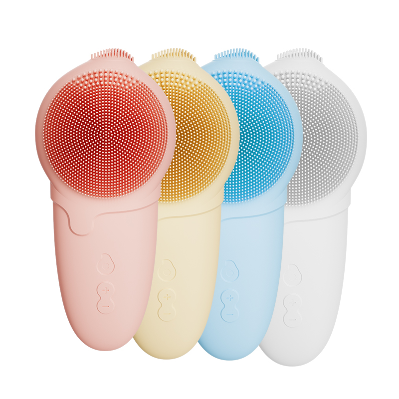 2025 New Arrival Handheld Facial Massager Waterproof Soft Silicone Face Washing Brush Electric Cleansing Device Pore Cleaner