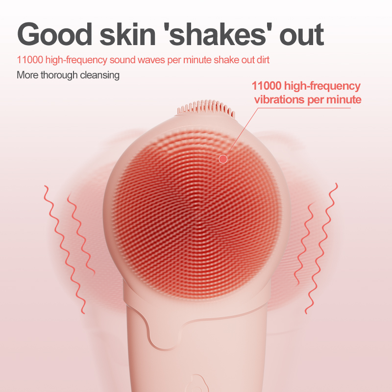 2025 New Arrival Handheld Facial Massager Waterproof Soft Silicone Face Washing Brush Electric Cleansing Device Pore Cleaner
