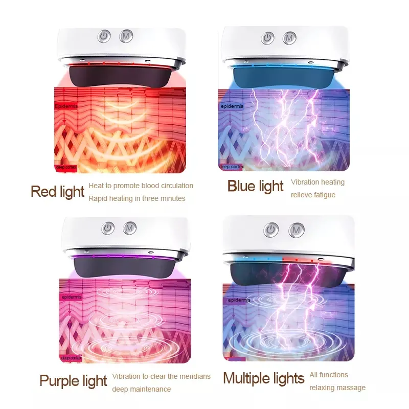 RF Heating Care LED Light Guashua Electric Facial Massager Multi Functional Microcurrent Face Device