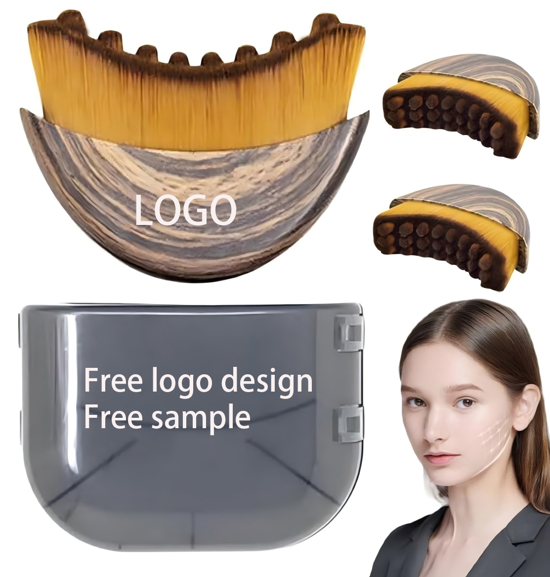 Custom Logo Contour Face Brush Lymphatic Drainage Massager Tool Dry Brushing Face Brush Chin Jawline Sculpting Fits Skin