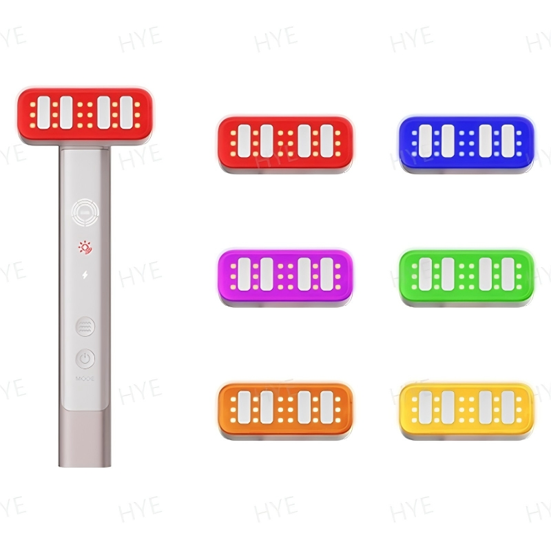 New Style EMS Vibration Cosmetic Personal Massager LED Light 6 Color Lights Beauty Machine Facial Massager Customized Logo