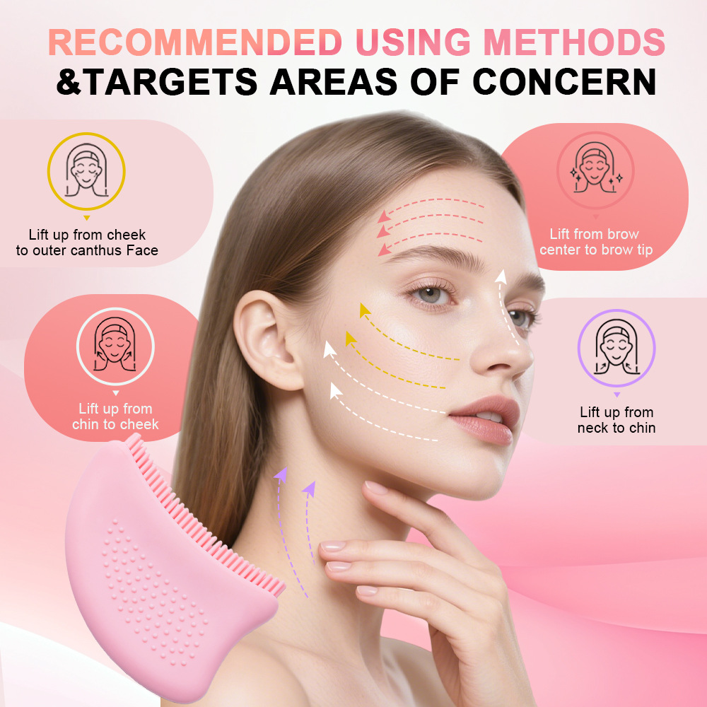 Silicone Meridian Face Brush For Facial Contouring &amp; Lymphatic Massage