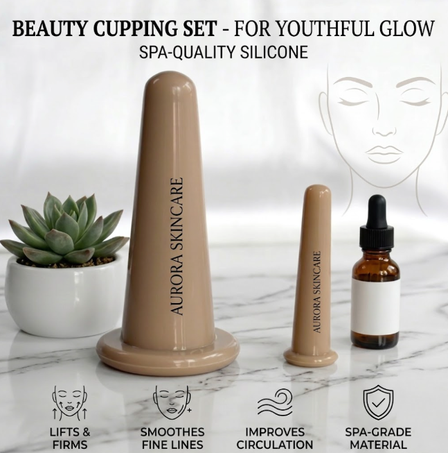 Anti-Aging Silicone Cupping Set 2Pcs Facial Cupping Therapy Set Hijama Cups Face Cupping Massager for Anti Cellulite Skin Care