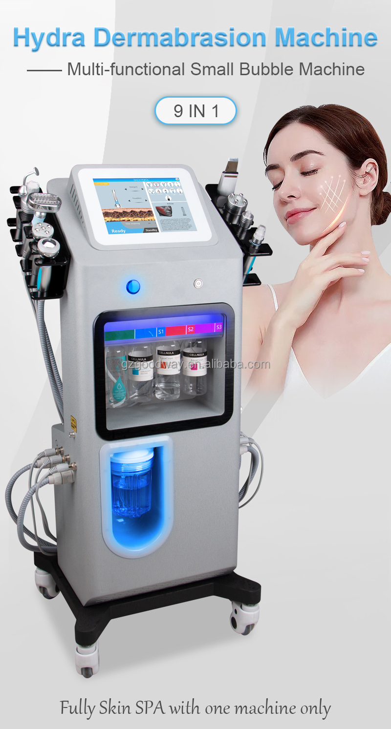 9 in 1 Facial Cleaning Machine AquaJet Peel Facial Hydra Microdermabrasion Machine