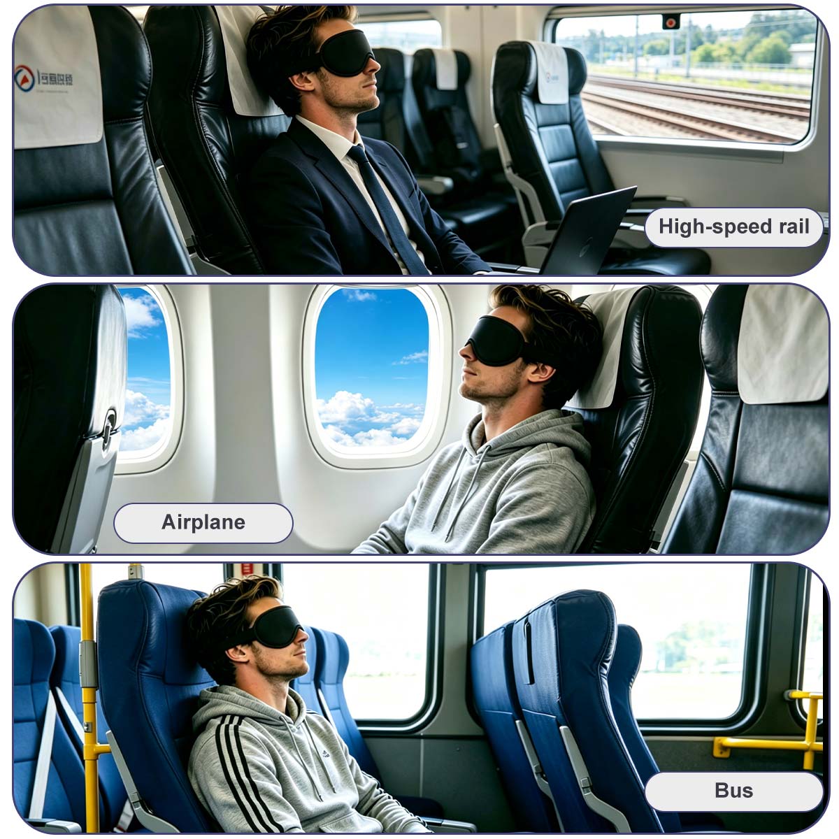 CM 100% Blackout 3D Sleep Mask For Sleeping Contoured Cup Blindfold With Memory Foam Custom Logo Breathable Eye Mask For Travel