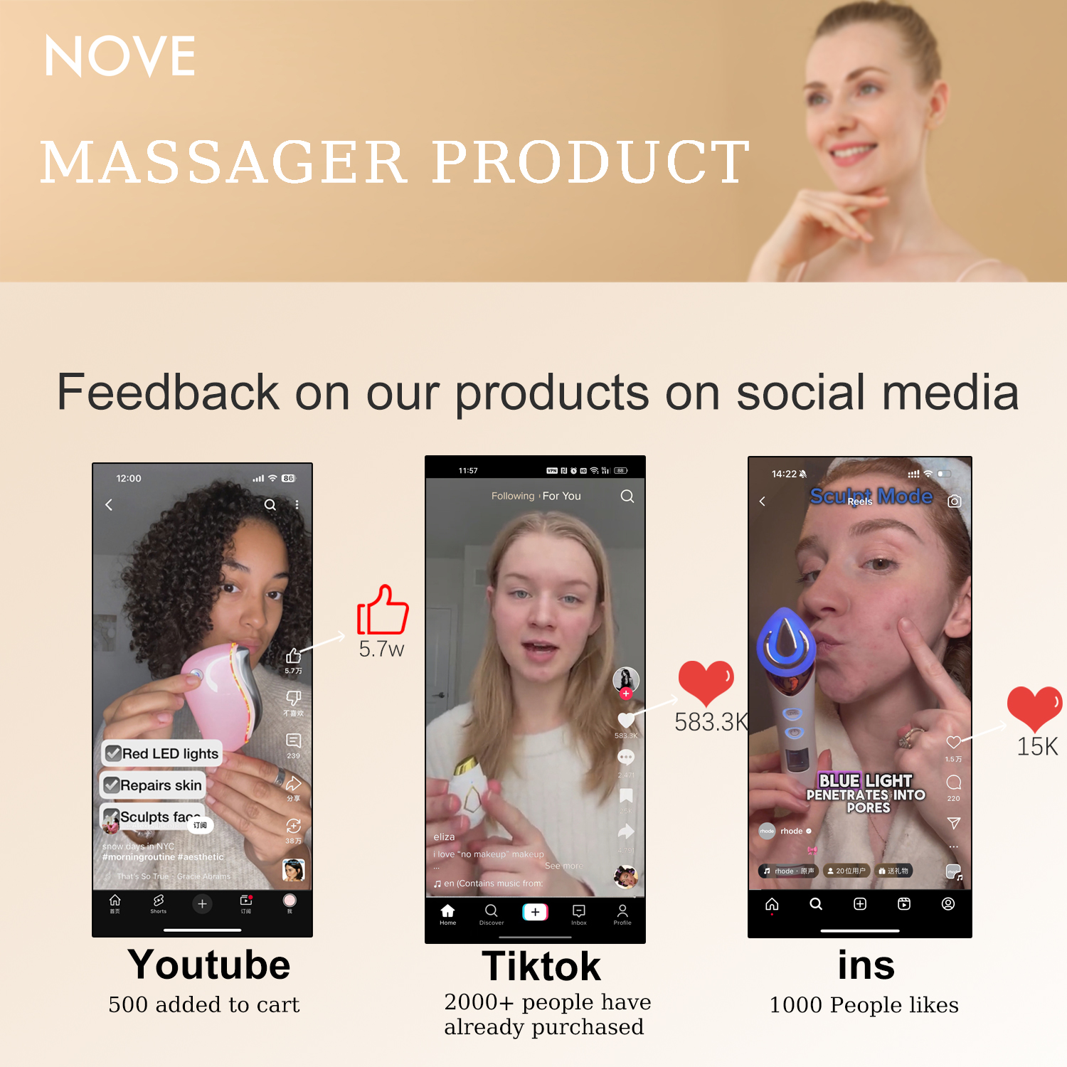 New Hot Cold Skincare Anti-aging Wrinkle Depuffs Remover Vibration Face Lift Electric Gua Sha Massage Tool Facial Beauty Device