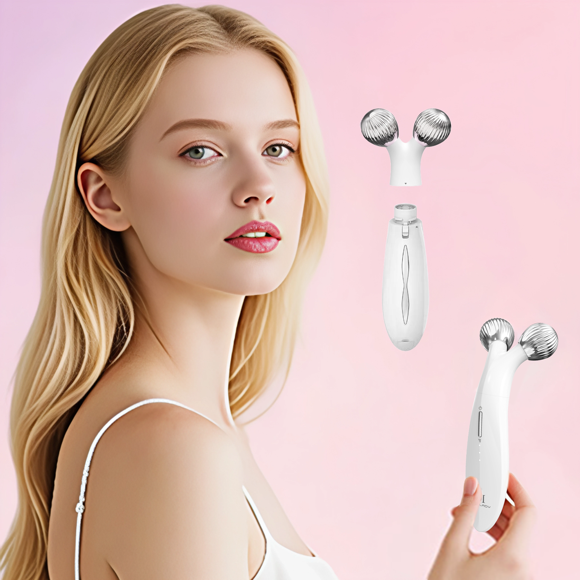 High Quality EMS 3D Roller Face Massager Face Rejuvenation Roller USB Rechargeable Device for Women Face Glow Rejuvenator