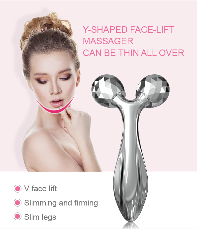 Personal Care Anti Wrinkle Facial Lifting Rollers Y Shape 3D Massager Face Neck Jingwang GLY21009 Manual-Wired