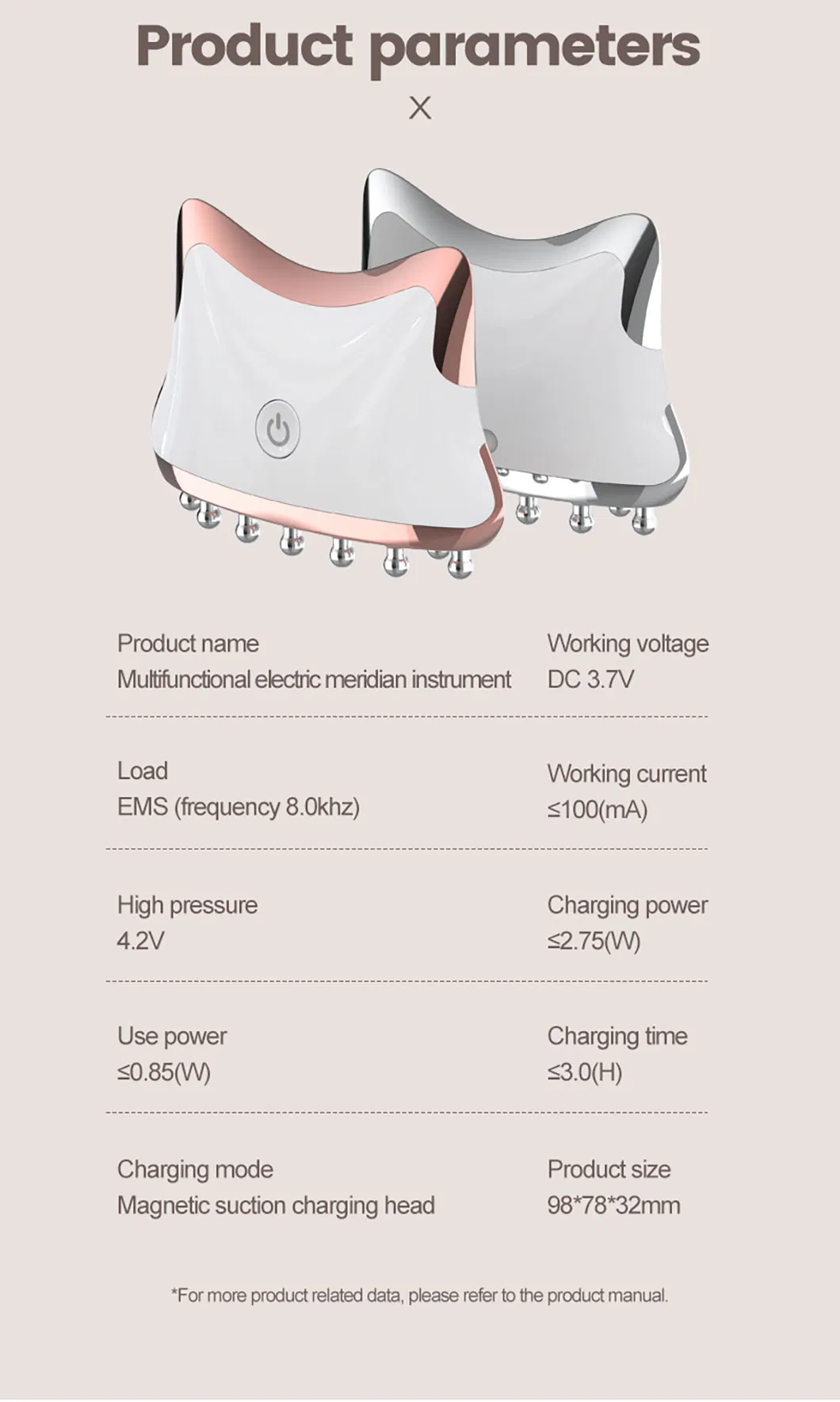 EMS Microcurrent Vibration Head Massager Eye Massage Facial Lift Body Guasha Machine