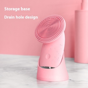 Customized Ultrasonic Vibration Facial Cleanser Multifunctional Electric Silicone Artifact LED Cleaning Face Cleaning Brush