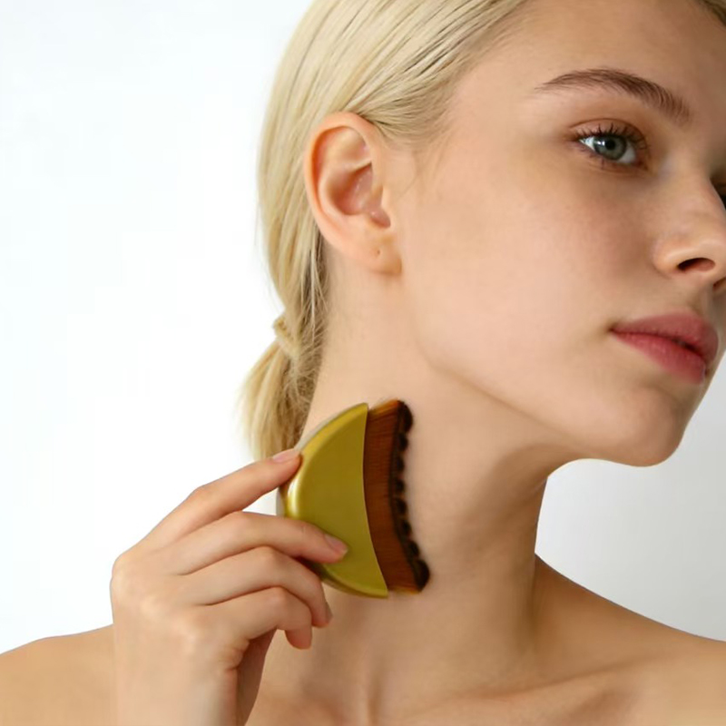Lymphatic Contour Face Brush, Lymphatic Drainage- Facial Sculpting Dry Guasha Brush - Face Lymphatic Drainage Brush