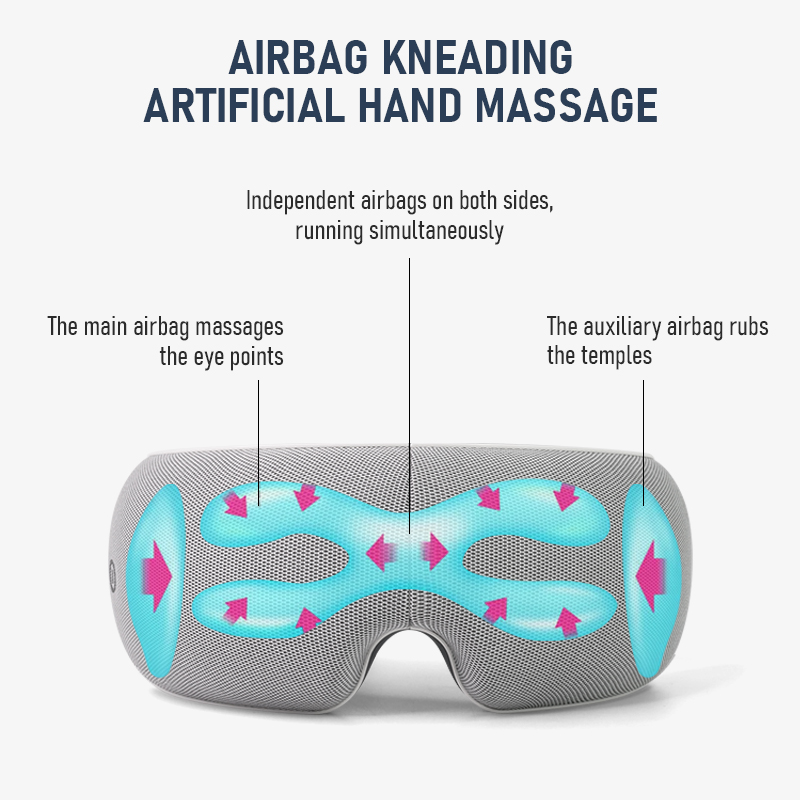 Birthday Gifts Foldable Hot Compress Music Eye Massager ,Air Compression Electric Eye Massage Machine for Relax Eye