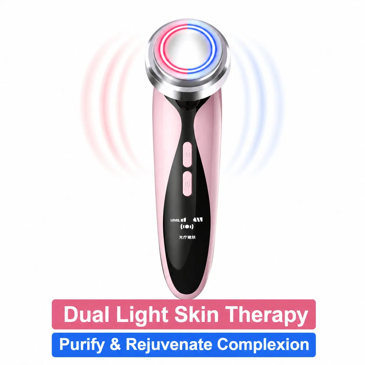 [Zsm] Compact Pink Portable USB Rechargeable Face Neck Lifting Massage Handheld Beauty Device