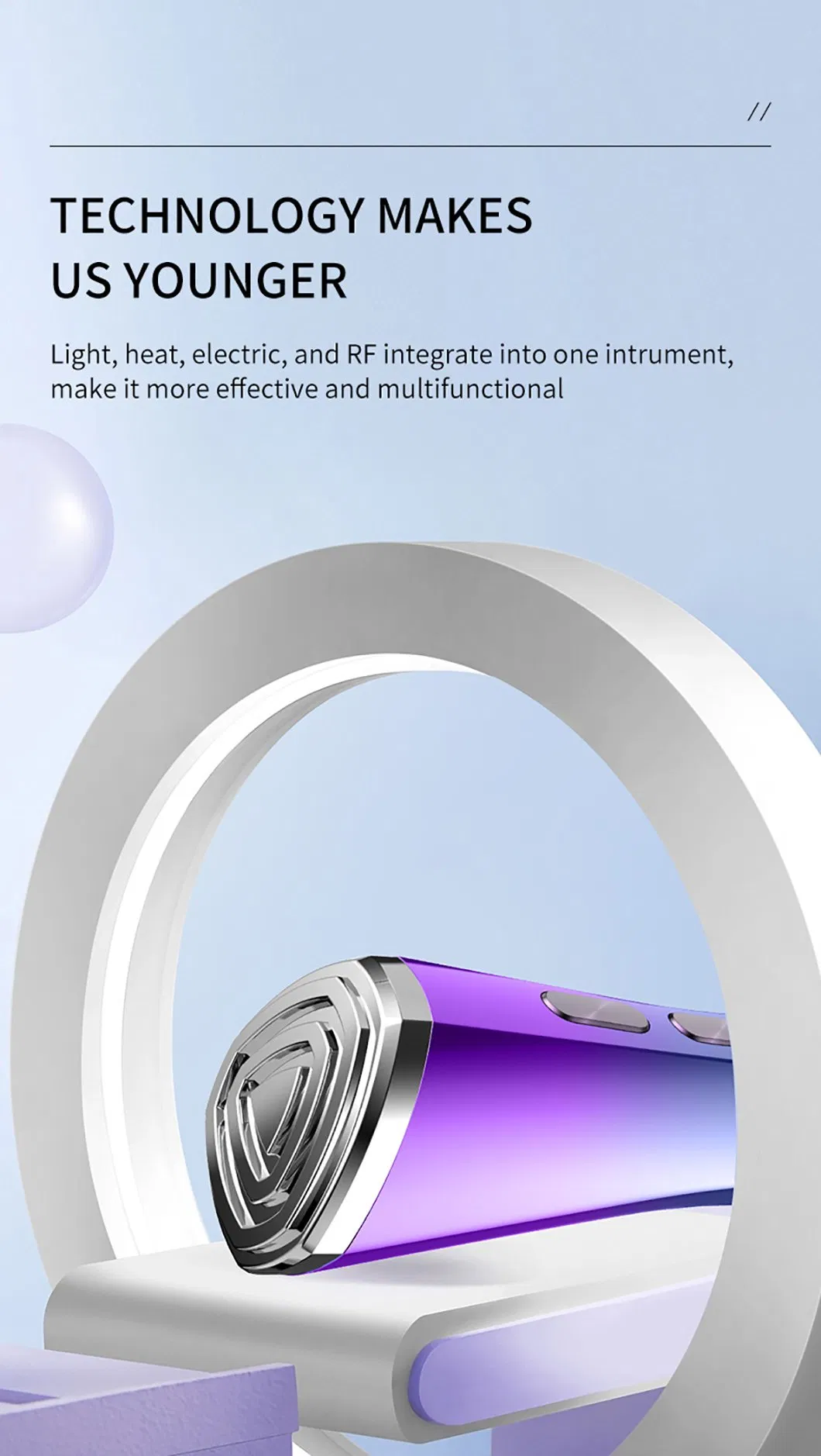 Multifunction EMS Facial Beauty Instrument Home Use Face Lifting RF Beauty Device