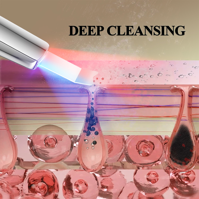Skin Scrubber Ultrasonic Skin Spatula Blackhead Removal Smart Facial Cleansing Beauty Device