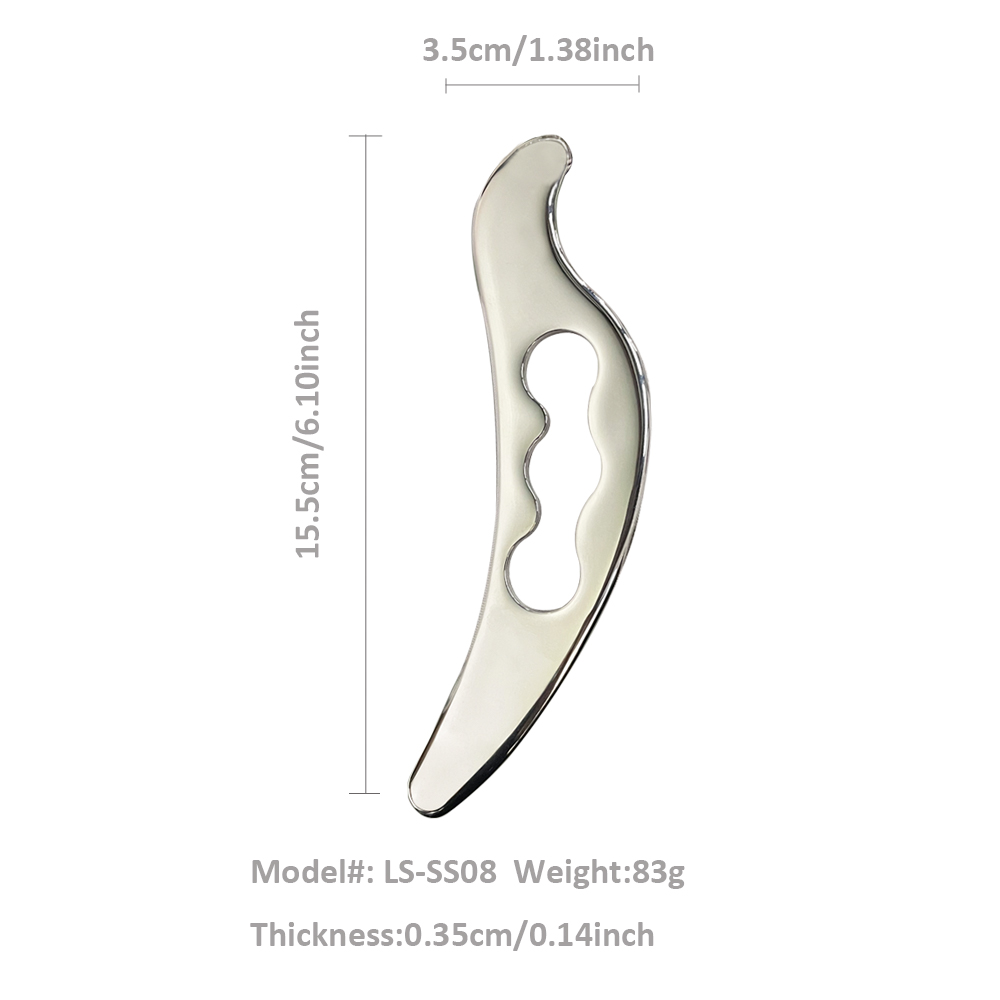 Private Label Gua Sha Stainless Steel Massage Tool Facial Scraping Guasha Metal Gua Sha Board