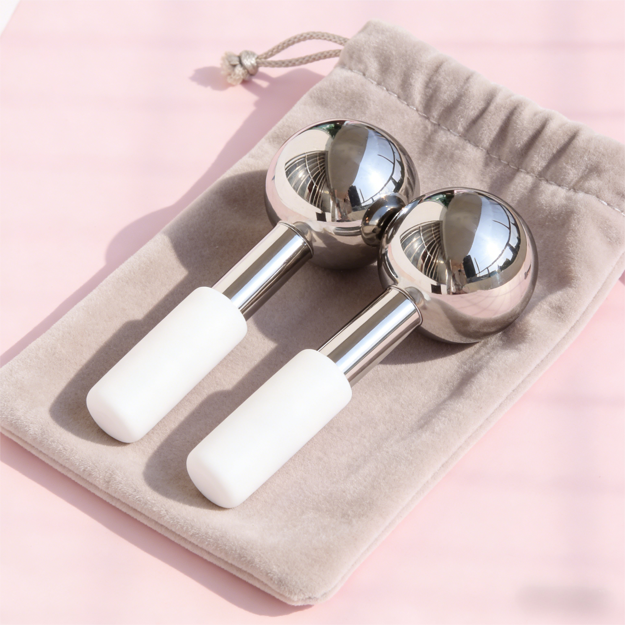 DIY Custom Logo Cryo Ice Roller-Stainless Steel Handheld for Home Use Wrinkle Remover Firming Face Eye Neck/Throat Body Massage