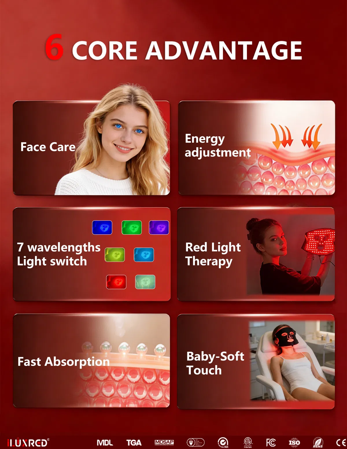LED Light Therapy Facial Mask Red Light Skin Rejuvenation Beauty Mask Device for Home Use Portable Infrared Sauna Red Light Therapy Masks