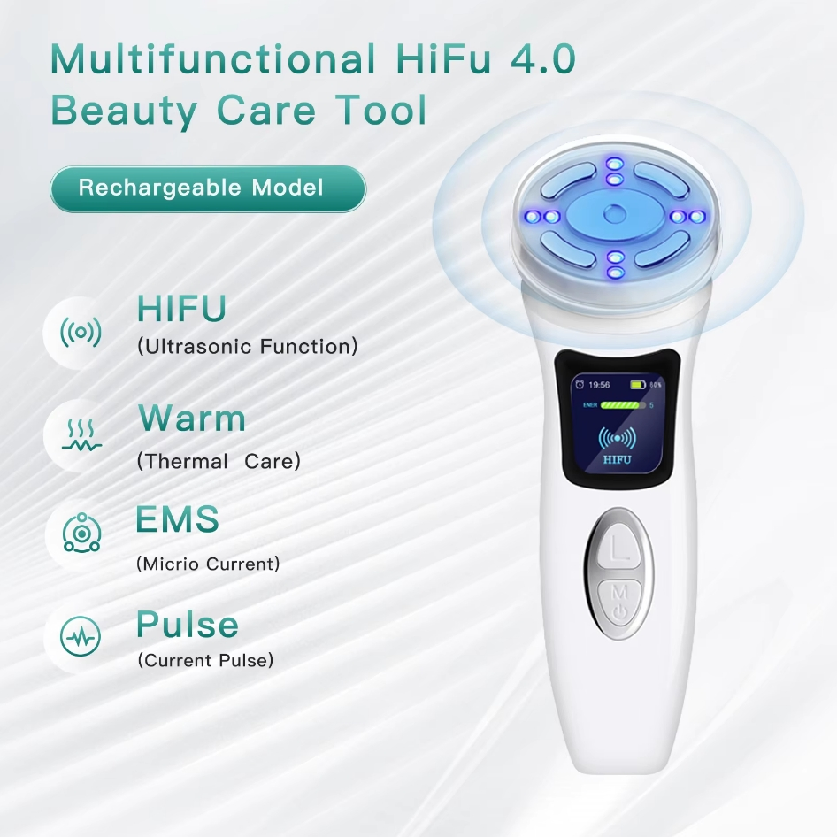 Hifu 4th Facial Wrinkles Removal Ultrasonic RF Skin Tightening Face Massager
