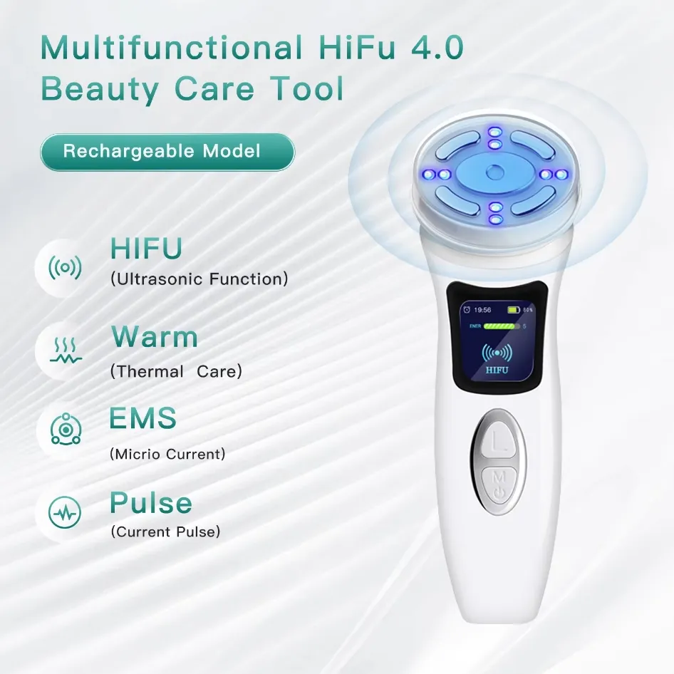 Hifu 4th Facial Wrinkles Removal Ultrasonic RF Skin Tightening Face Massager