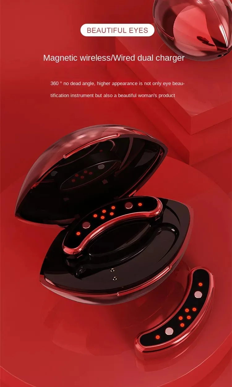 Home Use EMS Red Light Micro Current Eye Vibration Massager Beauty Device