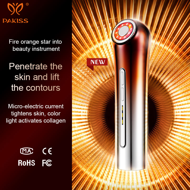 Pakiss EMS Microcurrent Beauty Device Rechargeable Facial Skin Lifting Tightening Machine Anti Aging Wrinkle Remover Home Skin Rejuvenation Care Instrument