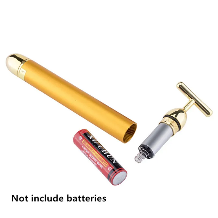 Amazon Hot Home Use Beauty Equipment 24K Gold Vibrating Lifting Skin Care Tools Electric Massage Face Roller Facial Vibration Massager