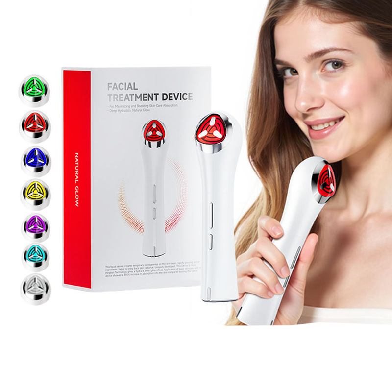 CE Certified 7 Colors LED Light Therapy Device Professional EMS Facial Massager for Skin Rejuvenation Lifting Beauty Instrument