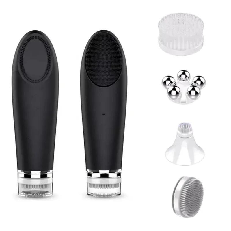 Electric Facial Cleansing Brush Clean and Warm Massage Multifunctional Facial and Eye Hot Compress Massager Beauty Device