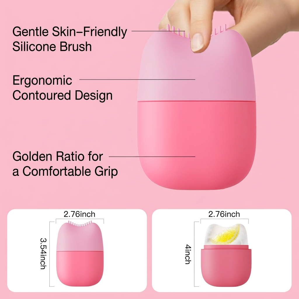 Cross-Border New Face Ice Tray Portable Facial Massage Mask Silicone Beauty Tool