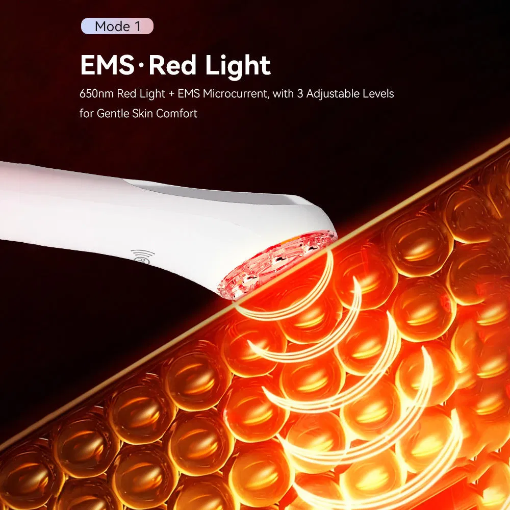 Professional Wholesale Custom 3-in-1 EMS Microcurrent Red Light Therapy Face Neck Lifting Tightening Skin Rejuvenation Facial Care Beauty Device for Home Use
