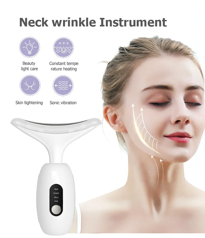 RF EMS LED Electric Neck Beauty Facial Massager