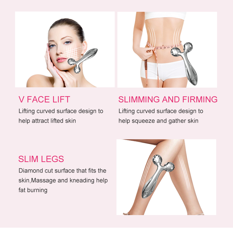 Personal Care Anti Wrinkle Facial Lifting Rollers Y Shape 3D Massager Face Neck Jingwang GLY21009 Manual-Wired