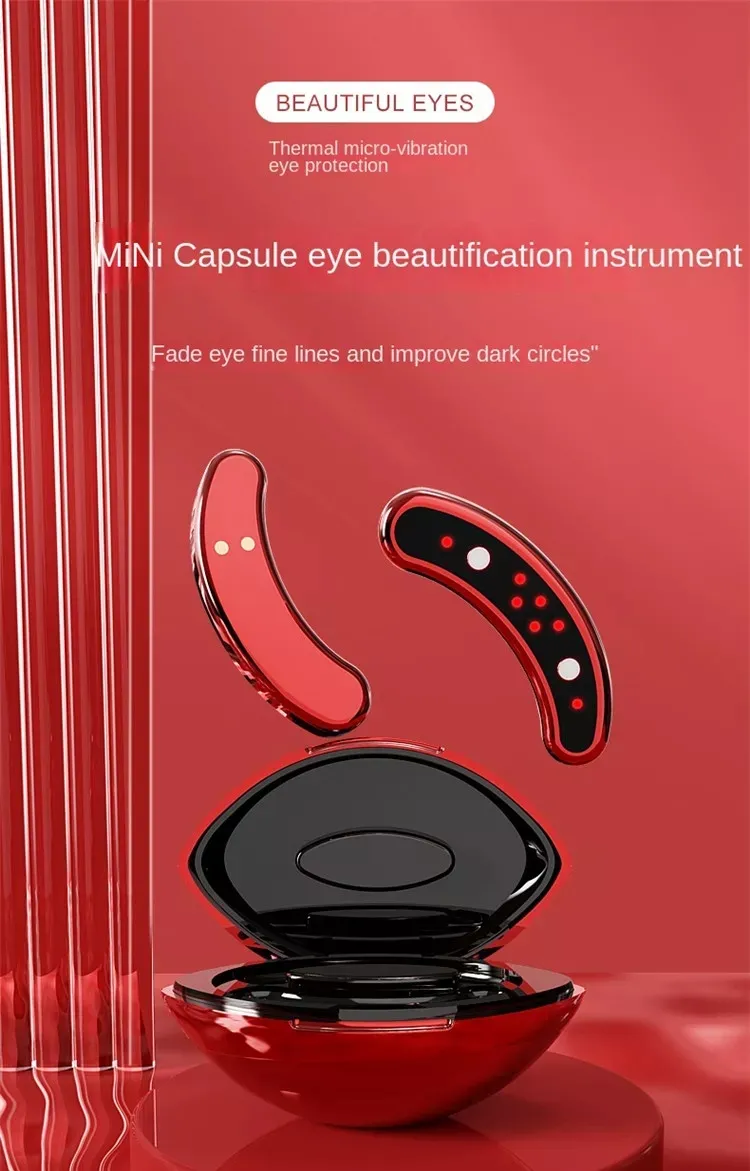 Home Use EMS Red Light Micro Current Eye Vibration Massager Beauty Device