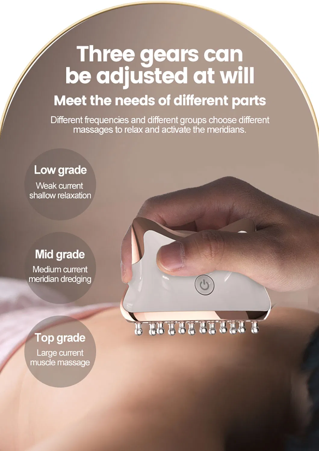 EMS Microcurrent Vibration Head Massager Eye Massage Facial Lift Body Guasha Machine