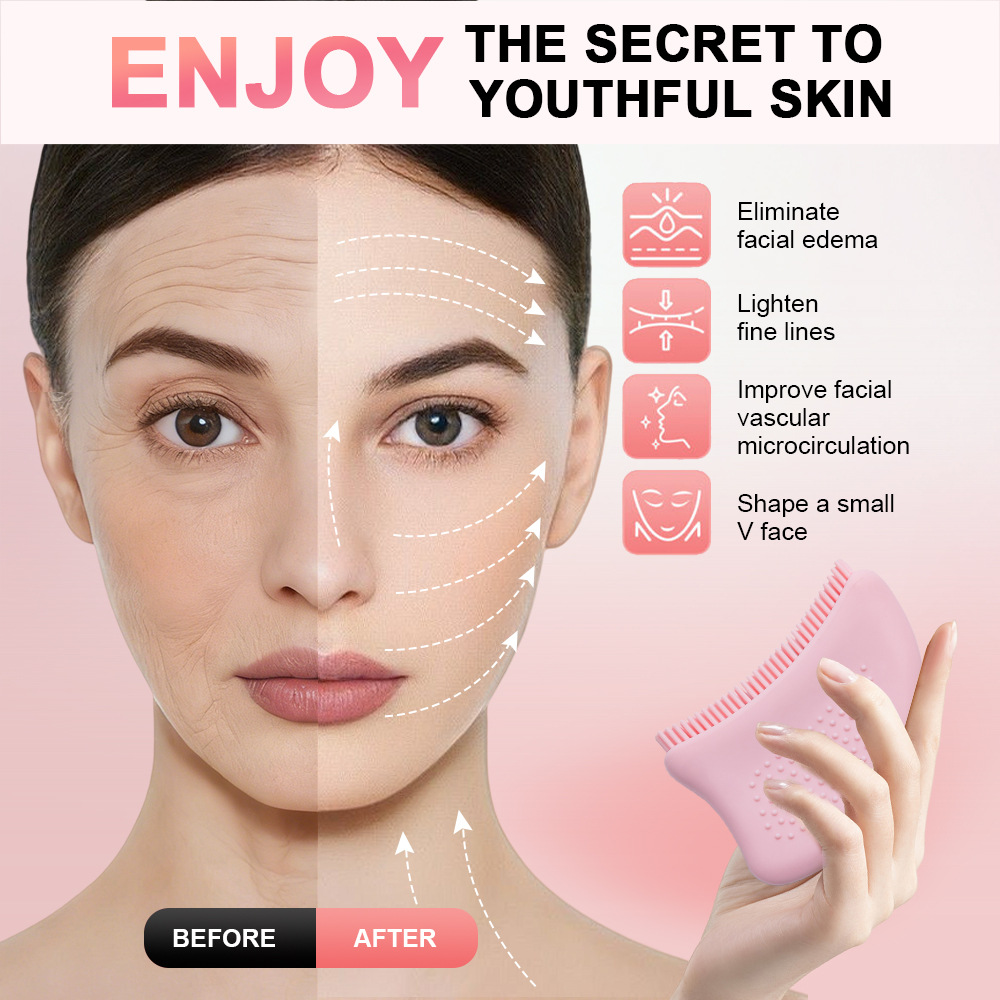 Silicone Meridian Face Brush For Facial Contouring &amp; Lymphatic Massage